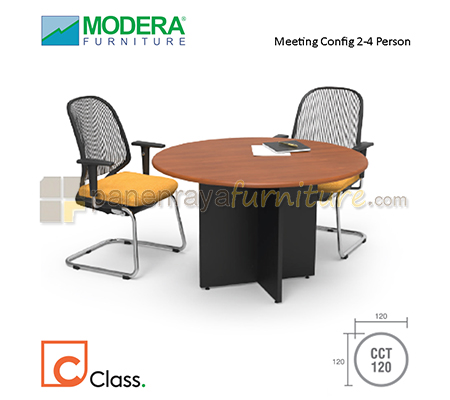 Panen Raya Furniture Meja Meeting Bundar Modera CCT 120 Cherry D.120x75