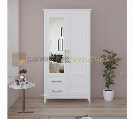 Panen Raya Lemari Pakaian 2 Pintu Siantano LP Maple 104x53.5x200 White