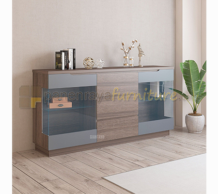 Panen Raya Furniture Credenza Siantano CR 005 Sorema-Grey 180x45x80