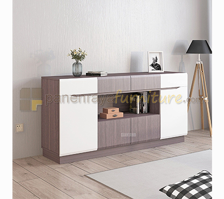 Panen Raya Furniture Credenza Siantano CR 012 Grey Ashtree White 160x40x80