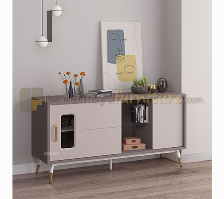Panen Raya Furniture Credenza Siantano CR Volare 160 01 Colt Beige-Pastel Grey 160x50x80