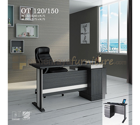 Panen Raya Furniture Meja Kantor Siantano OT 150 Walnut 150x60x75