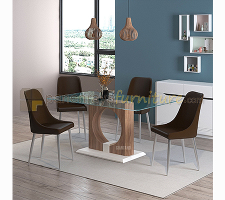 Panen Raya Furniture Meja Makan 4 Kursi Siantano Milan