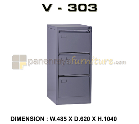 Panen Raya Furniture Filling Cabinet Besi VIP V 303 Grey 485x620x1040