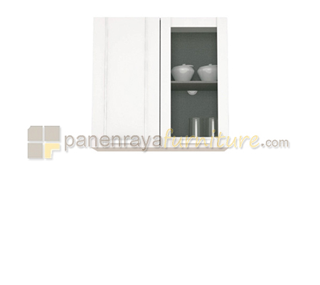 Panen Raya Furniture Rak Dapur Atas Avanti Madrid KSA 212 White Glossy-Grey Linen 796x310x775