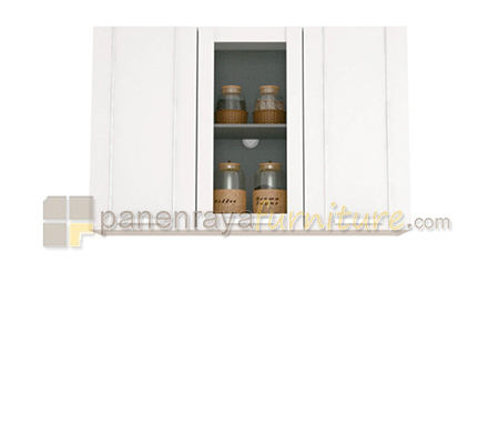 Panen Raya Rak Dapur Atas Avanti Madrid KSA 312 White Glossy-Grey Linen 1194x310x775