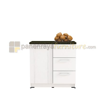 Panen Raya Rak Dapur Bawah Avanti Madrid KSB 212 White Glossy-Grey Linen 80x40x81