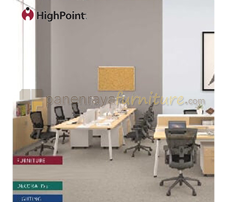 Panen Raya Furniture Workstation Staff 6 Seater HighPoint Clarion WSCL 06 1270 White 360x140x75