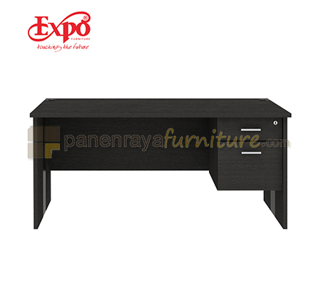 Panen Raya Meja Kantor Expo MD 1675 1 Laci 1 Filling Dark Oak 160x75x75