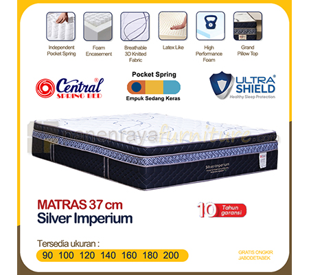 Panen Raya Matras Central Silver Imperium Pocket Spring 37 cm