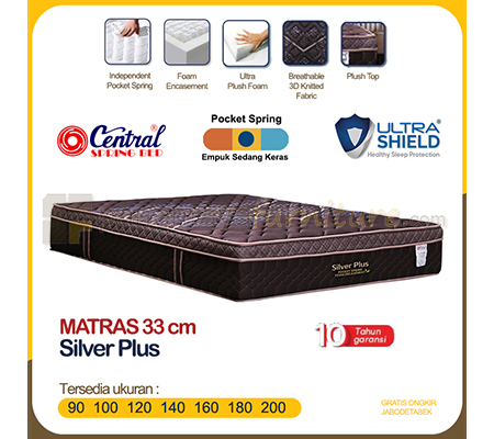 Matras Central Silver Plus Pocket Spring Foam Encasement 33 cm