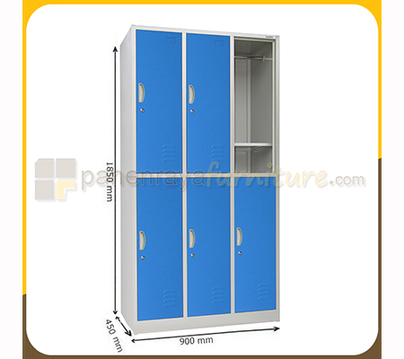 Panen Raya Furniture Locker Besi Kozure KL 6W Blue 900x450x1850