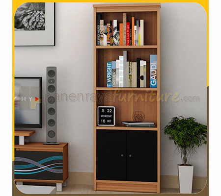 Panen Raya Furniture Lemari Buku Romaro RB 04 Italian Walnut