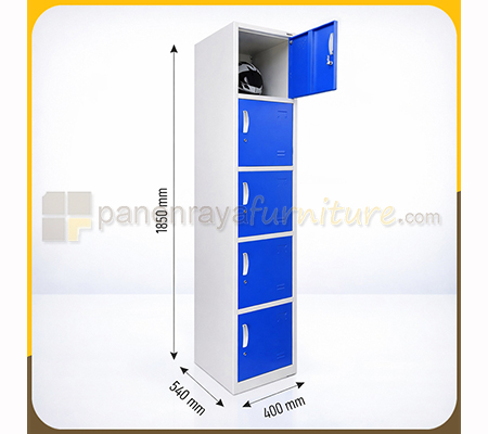 Panen Raya Furniture Locker Besi Kozure KL 5WX Blue 400x540x1850