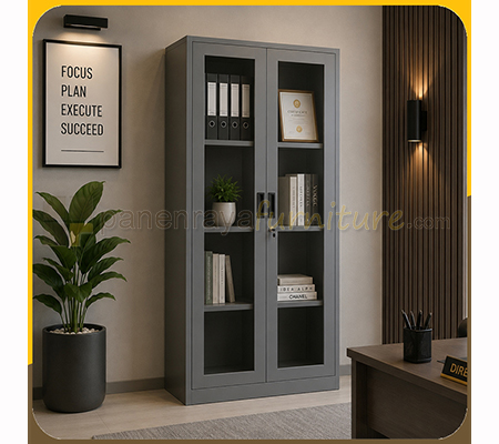 Panen Raya Furniture Lemari Arsip Besi VIP V 209 Grey 90x45x183