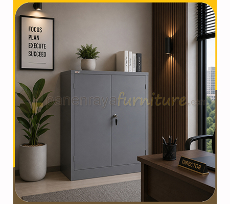 Panen Raya Furniture Lemari Arsip Besi VIP V 201 Grey 900x450x915