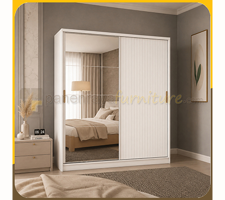 Panen Raya Lemari Pakaian 2 Pintu Sliding Besar Activ Munich SL 200 White 204x59x226