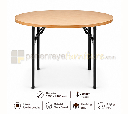 Panen Raya Furniture Meja Lipat Polaris FTC-1000 / FTC-1200 / FTC-1500 / FTC-1800 / FTC-2000 / FTC-2400