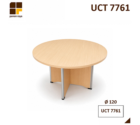 Panen Raya Furniture Meja Meeting Bundar UNO UCT 7761 Maple White D.120x75