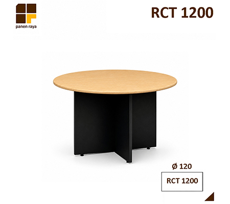 Panen Raya Meja Meeting Bundar Euro RCT 1200 Beech Black D.120x75