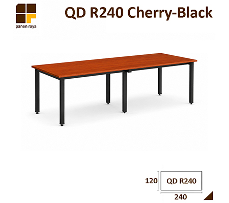 Panen Raya Meja Meeting Persegi Lunar QD R240 Kaki Besi Black 240x120x75