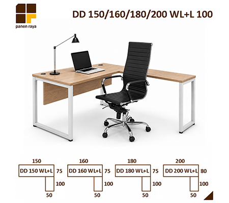 Panen Raya Furniture Meja Kantor Indachi Wilson DD 150 WL-L / DD 160 WL-L / DD 180 WL- L / DD 200 WL-L