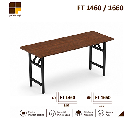 Panen Raya Furniture Meja Lipat Modera FT 1460 / FT 1660 Walnut 140-160x60x75