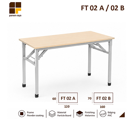 Panen Raya Meja Lipat Indachi FT 02 A / FT 02 B Melamine 120-160x60-70x75