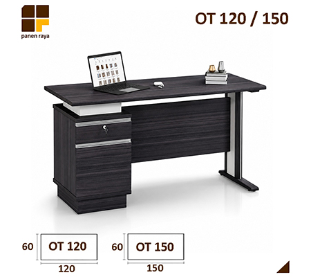 Panen Raya Furniture Meja Kantor Siantano OT 120 / OT 150 Walnut 120-150x60x75
