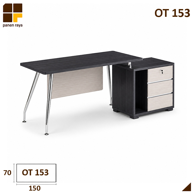Panen Raya Furniture Meja Kantor Siantano OT 153 Walnut 150x70x75