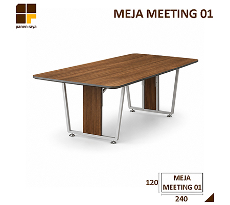 Panen Raya Furniture Meja Meeting Persegi Siantano Meja Meeting 01 Briliant Teak - HPL 240x120x75 
