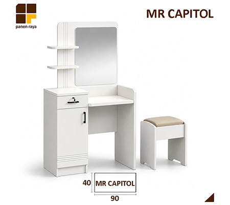 Panen Raya Meja Rias Siantano MR Capitol 90x40x166 White Glossy 