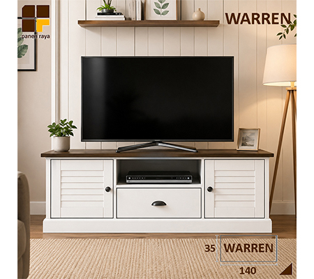 Panen Raya Furniture Meja TV Warren ProDesign White Country Oak 140x35x45