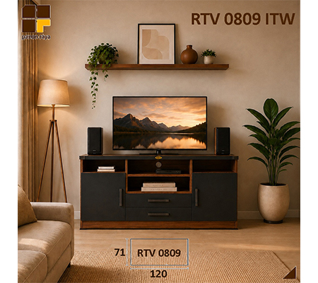 Panen Raya Furniture Meja TV Romaro RTV 0809 Italian Walnut 120x40x71