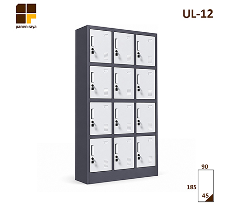 Panen Raya Locker Besi Uno UL 12 900x450x1850 Grey White