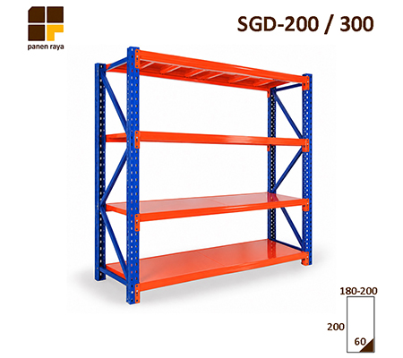 Panen Raya Shelving Rack Uno SGD 200 / SGD 300 Orange-Blue 1800-2000x600x2000