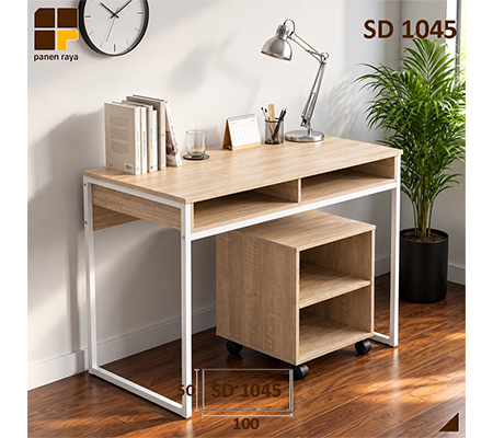 Panen Raya Meja Belajar Expo SD 1045 Sonoma Oak - White Metal 100x50x74