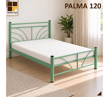Panen Raya Furniture Ranjang Besi Orbitrend Palma 120 Sage Green 