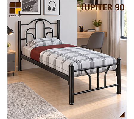 Panen Raya Ranjang Besi Orbitrend Jupiter Black 90X200