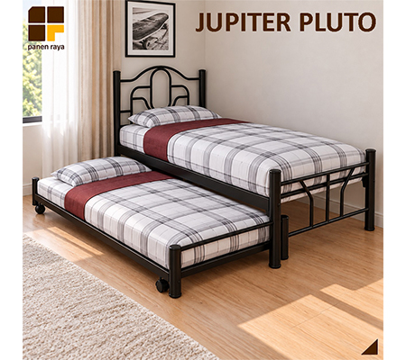 Panen Raya Ranjang Besi Orbitrend Jupiter Pluto Black 90X200