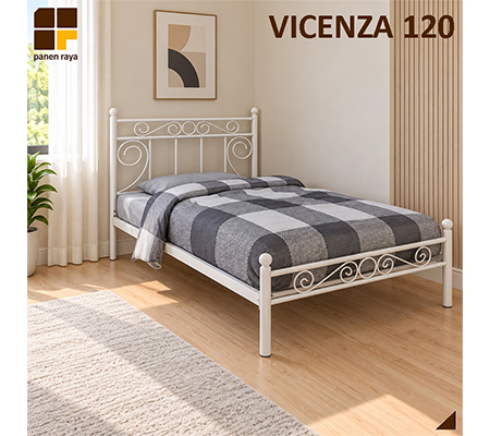 Panen Raya Ranjang Besi Orbitrend Vicenza White 120x200