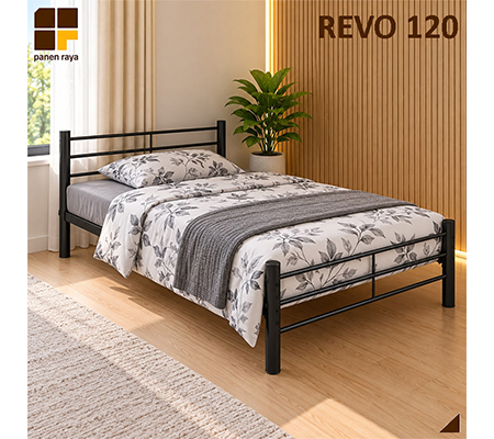 Panen Raya Ranjang Besi Orbitrend Revo S Black 120x200