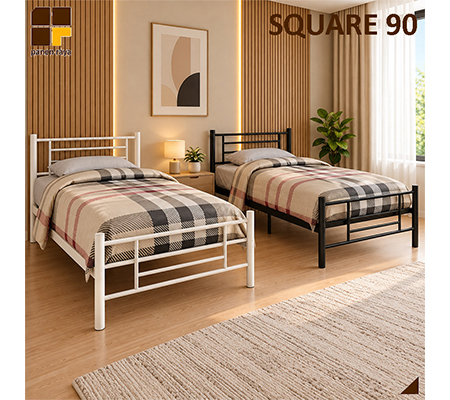 Panen Raya Ranjang Besi Orbitrend Square Black 90x200