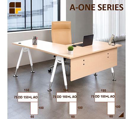 Panen Raya Furniture  Meja Kantor Indachi A One DD 150 L AO / DD 160 L AO / DD 180 L AO