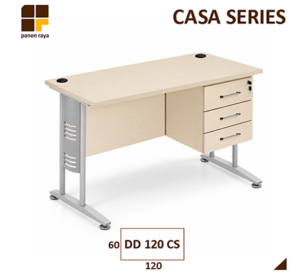 Panen Raya Meja Kantor Indachi Casa DD 120 CS Maple 120x60x75 3 Laci Gantung