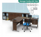 Panen Raya Workstation Manager Modera Manager Config With View Walnut 320x261x87