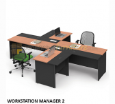 Panen Raya Workstation Manager 2 Seater Beech 300x155x75