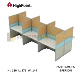 Panen Raya Workstation 6 Seater Tinggi 180 HighPoint Partition JPS Cappuccino