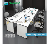 Panen Raya Workstation Staff 6 Seater Plus Laci Gantung Modera Staff Config 6 Grey-Dark Grey 480x144x75